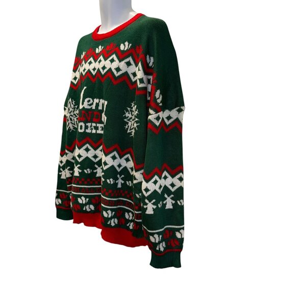 Rare Dutch Bros Brothers Christmas Sweater Mens M Merry and Stoked Ugly Holiday - Picture 5 of 9